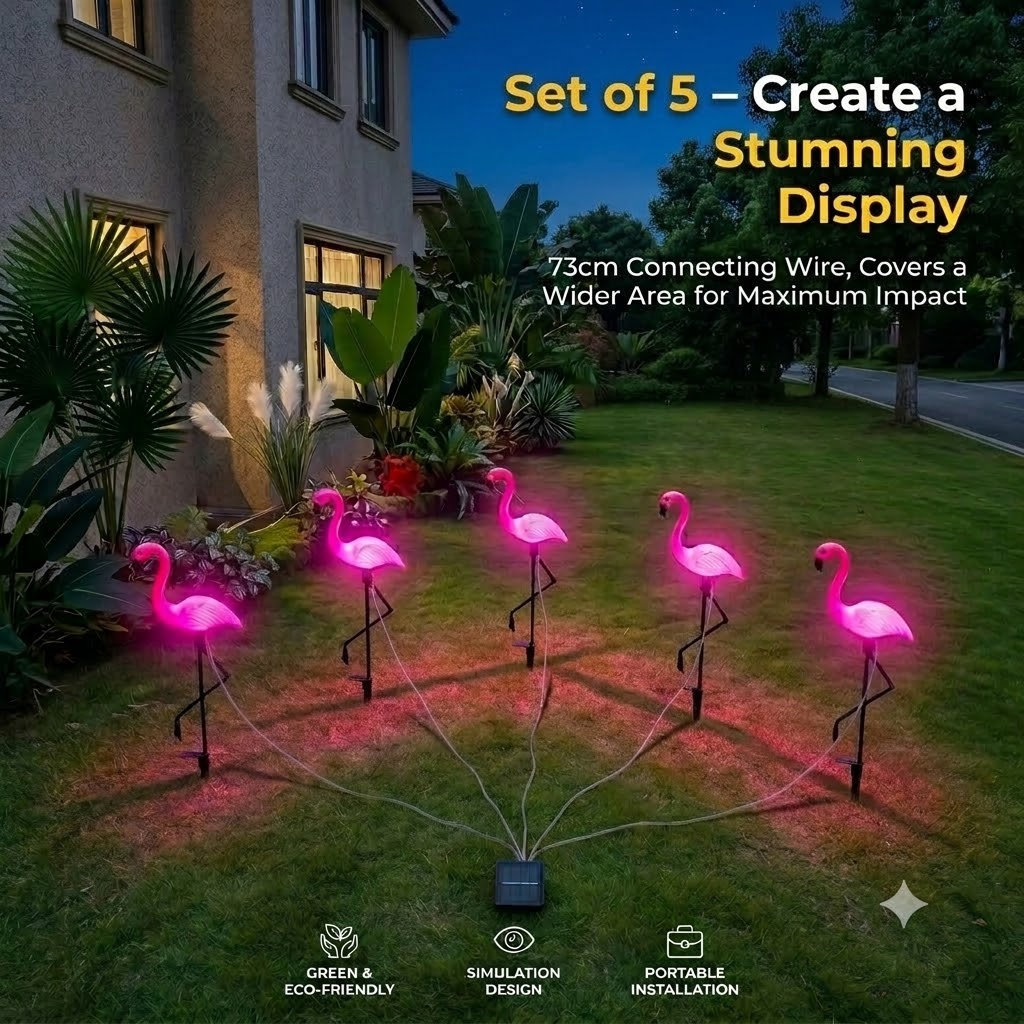 Outdoor Lighting Driveway - أضواء حديقة على شكل طائر الفلامنغو