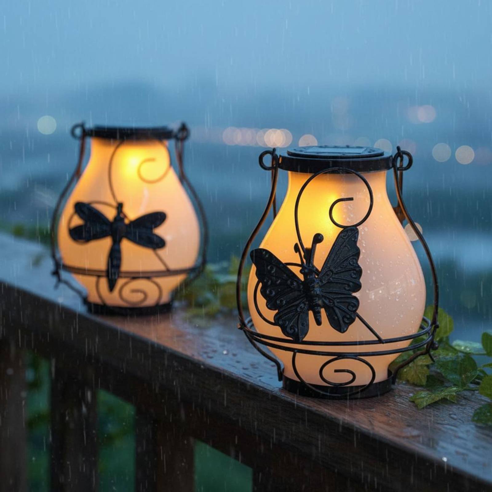 Outdoor Lighting Wall - فانوس شمسي على شكل فراشة مقاوم