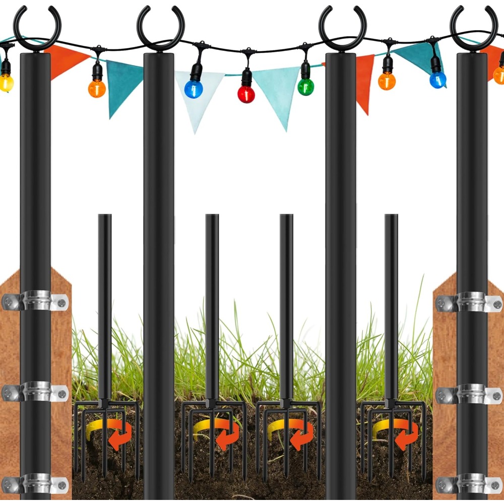Outdoor Lighting Poles - Land·voi 4 عبوات من أقطاب الإضاءة
