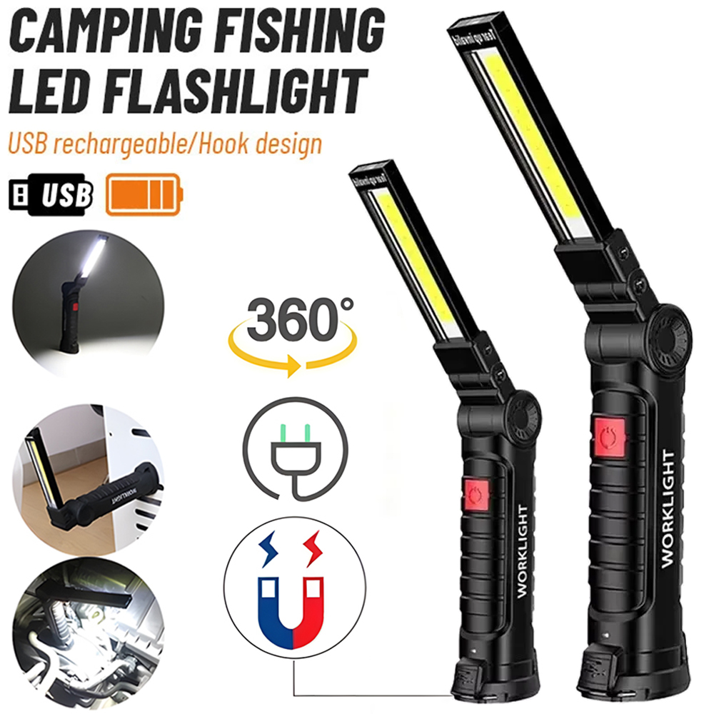 Outdoor Lighting Hooks - LED COB مصباح يدوي USB مصباح