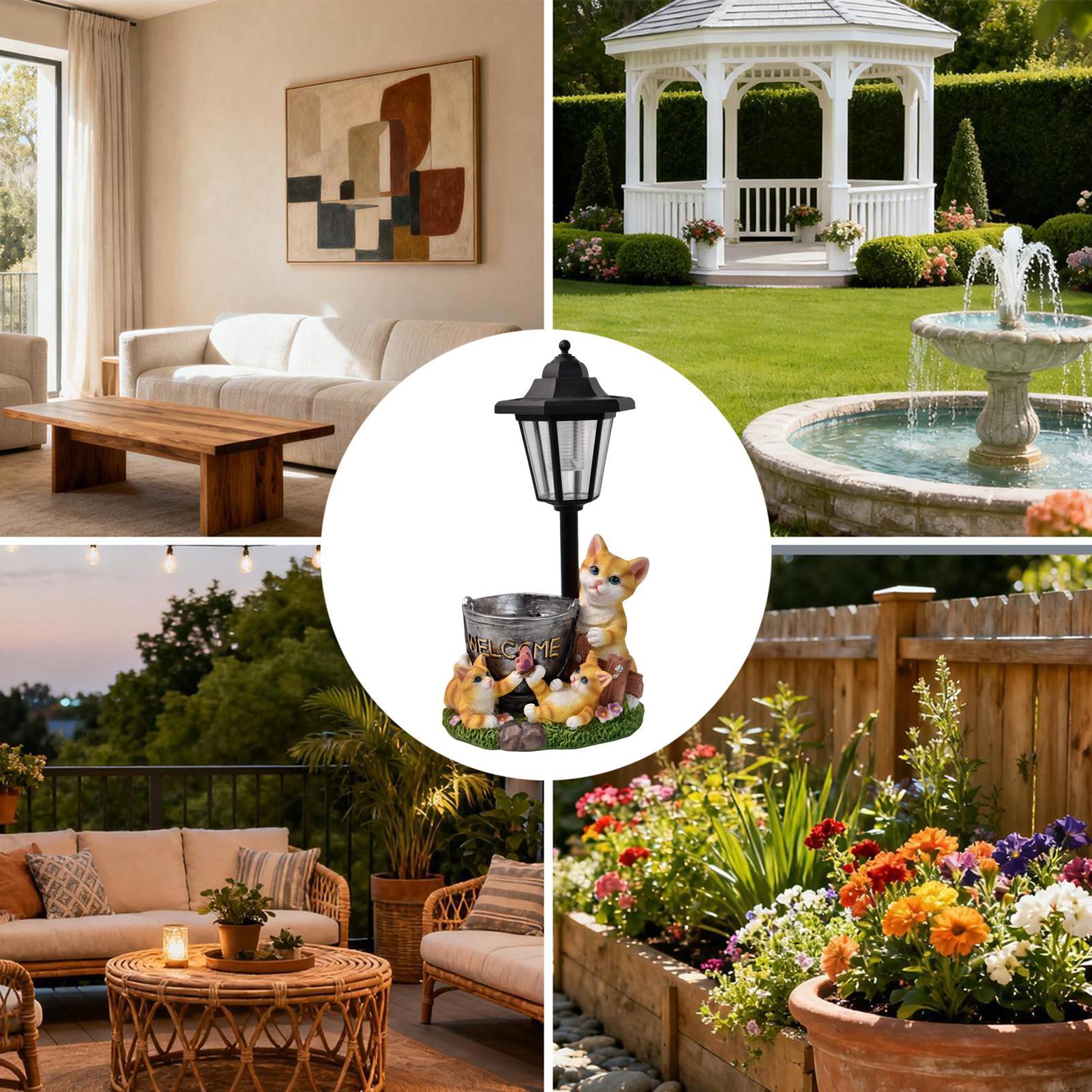 تماثيل قطط تعمل بالطاقة الشمسي - مراجعة Outdoor Lighting Patio وسعره