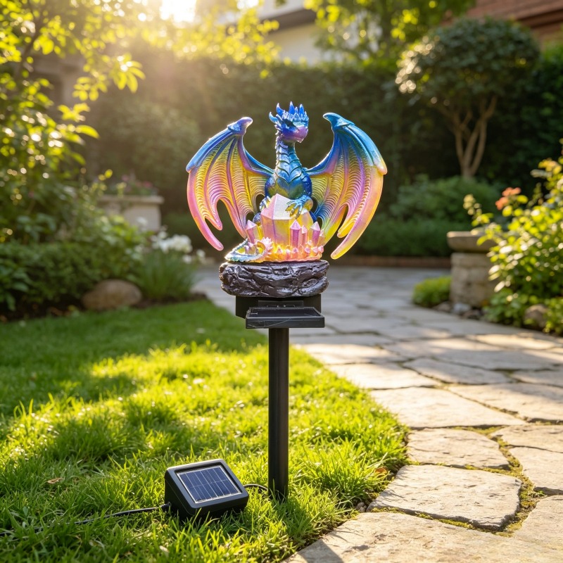 مصباح حديقة شمسي على شكل تنين  - مراجعة Solar Path Light وسعره