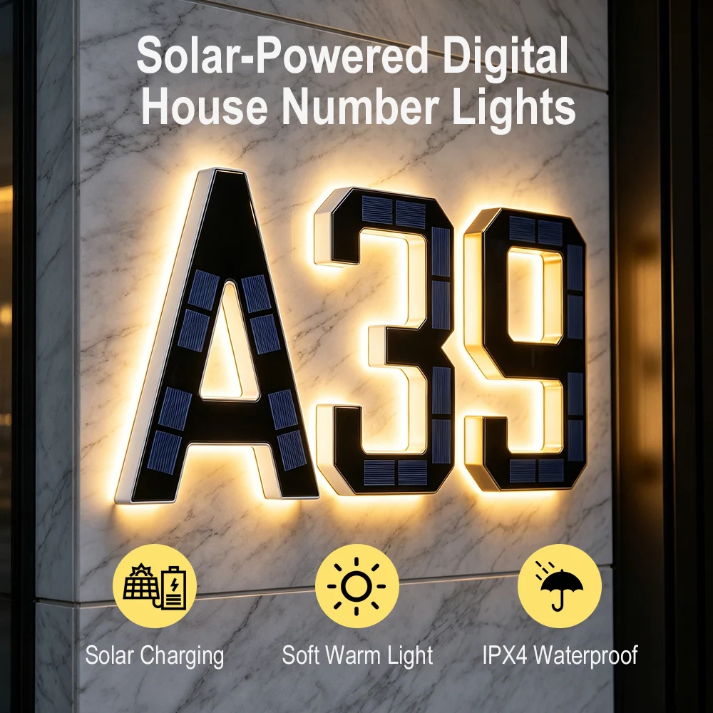 أضواء أرقام المنازل الشمسية 12 - مراجعة Outdoor Lighting For Front Of House وسعره