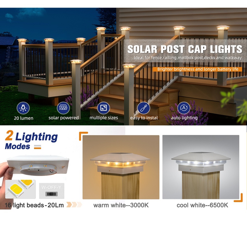 4 قطع من أضواء الأعمدة الشمسية - مراجعة Outdoor Lighting Deck وسعره