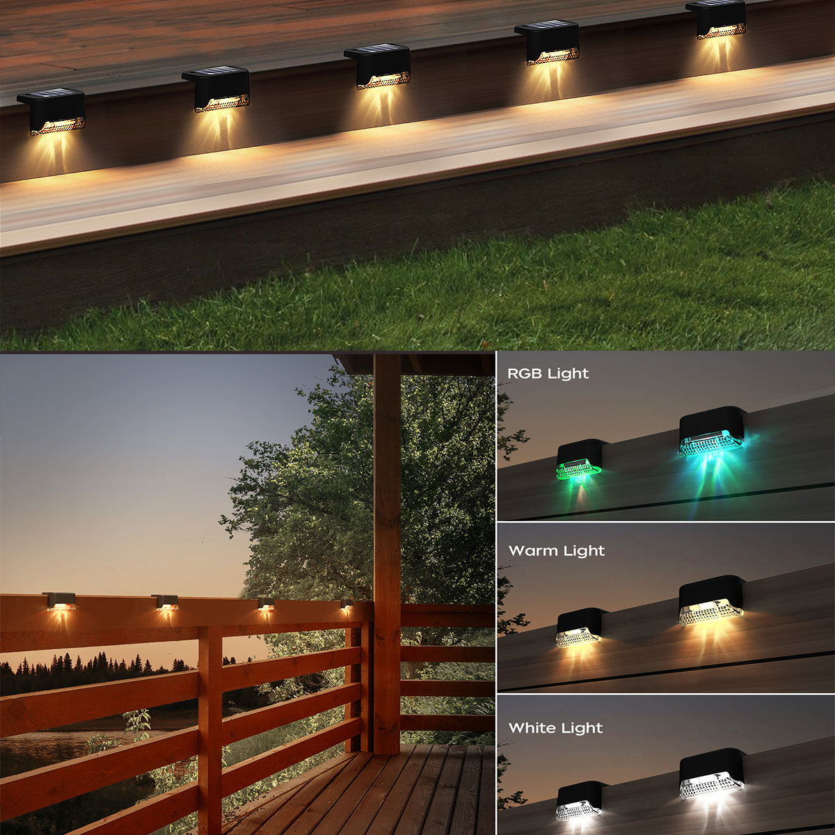 4/12 مصباح سلالم يعمل بالطاقة  - مراجعة Outdoor Lighting Deck وسعره