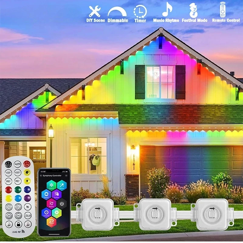 300FT الطنف الدائم LED الذكية  - مراجعة Outdoor Lighting For Front Of House وسعره