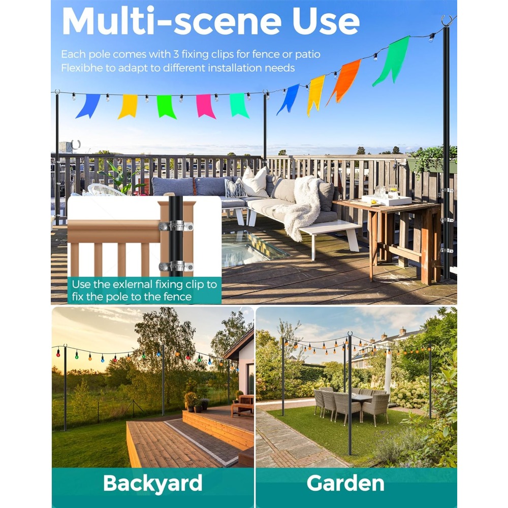 Land·voi 4 عبوات من أقطاب الإض - مراجعة Outdoor Lighting Poles وسعره
