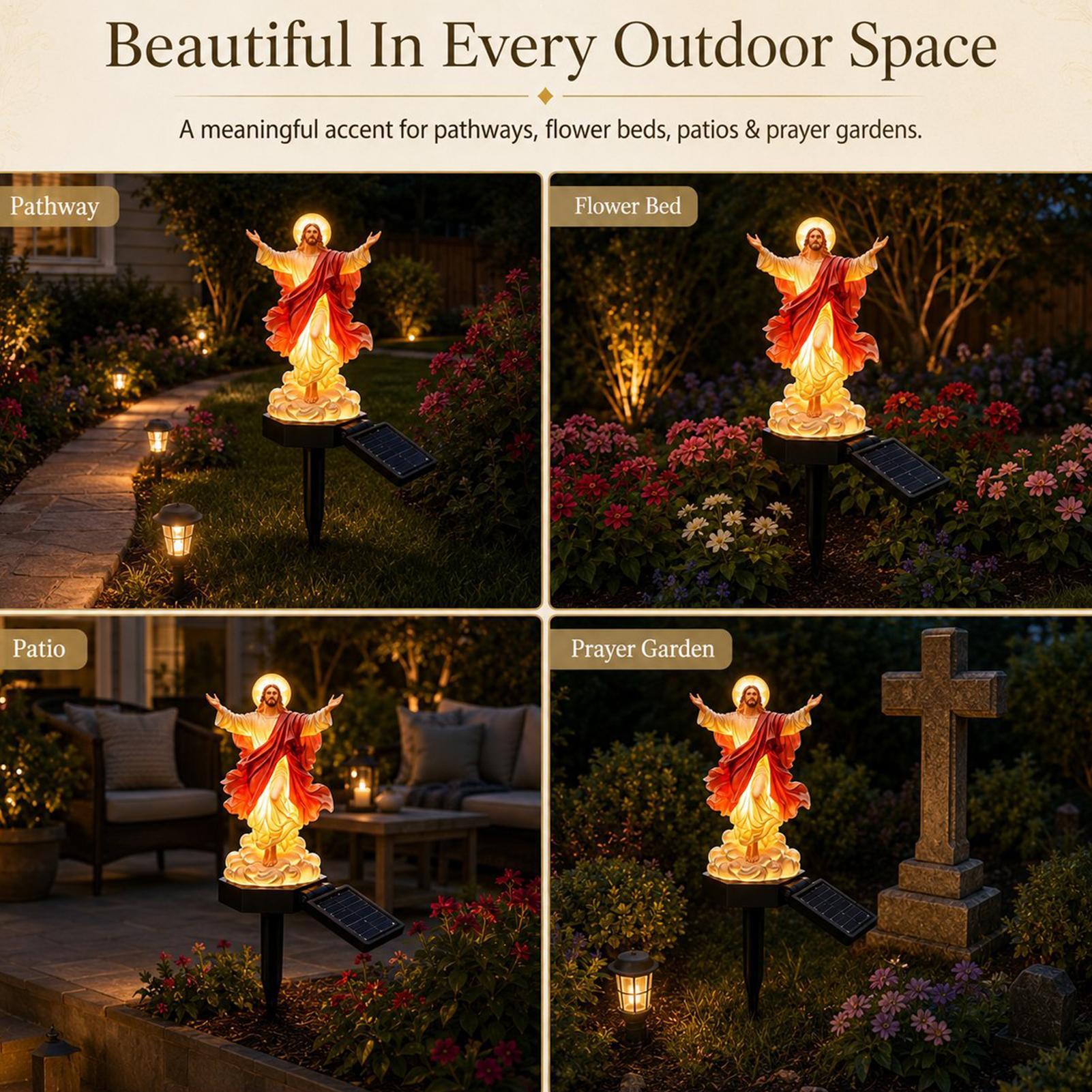 تمثال يسوع يعمل بالطاقة الشمسي - مراجعة Outdoor Lighting Deck وسعره